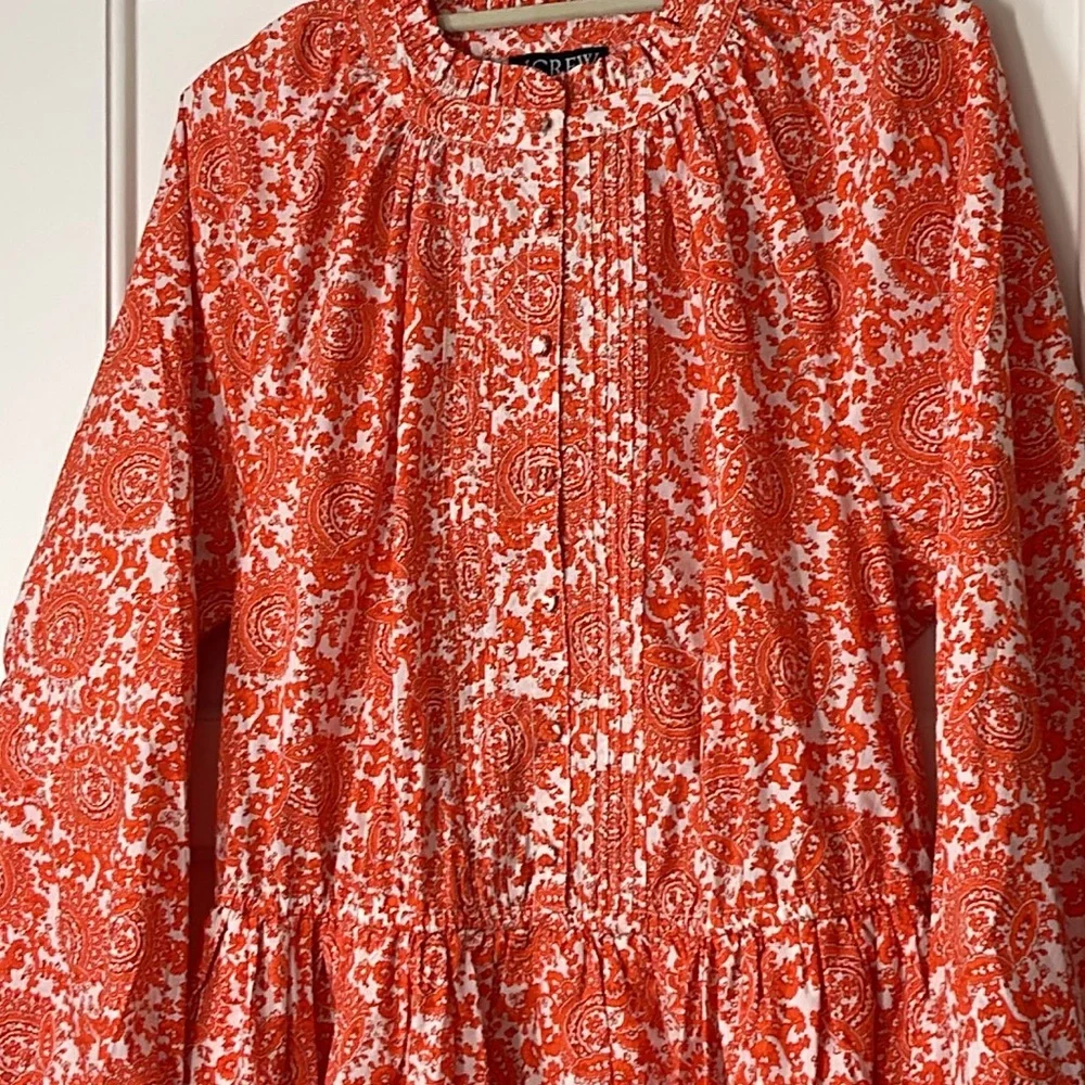J.Crew Tall ruffle-collar mini dress in cotton poplin floral bouquet BP870